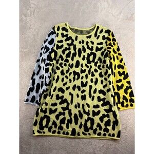 Edinburgh Knitwear Sweater Womens Medium Animal Print Round Neck Pullover